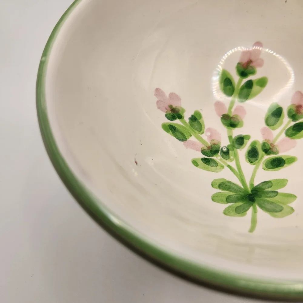 Williams Sonoma Herbs‎ Flora Thyme Pedastal Bowl, Italian Earthenware, Italy
